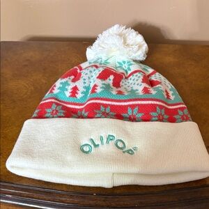 Women's Festive Knit Hat - Red, Green, and White